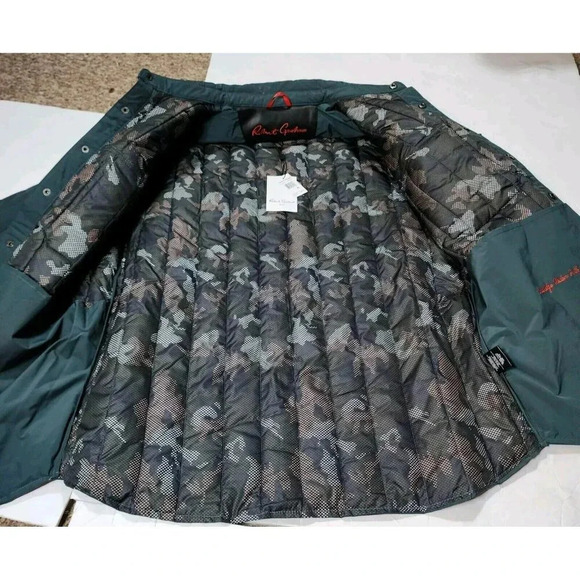 Robert Graham Jacket Men's XL Green Button Down Quilt Field  Logo Designer - Picture 15 of 16